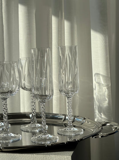 Swirling crystal glasses