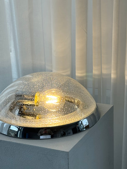 Chrome and glass lamp