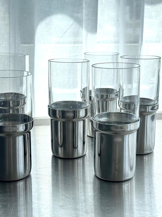 Tall chrome glasses