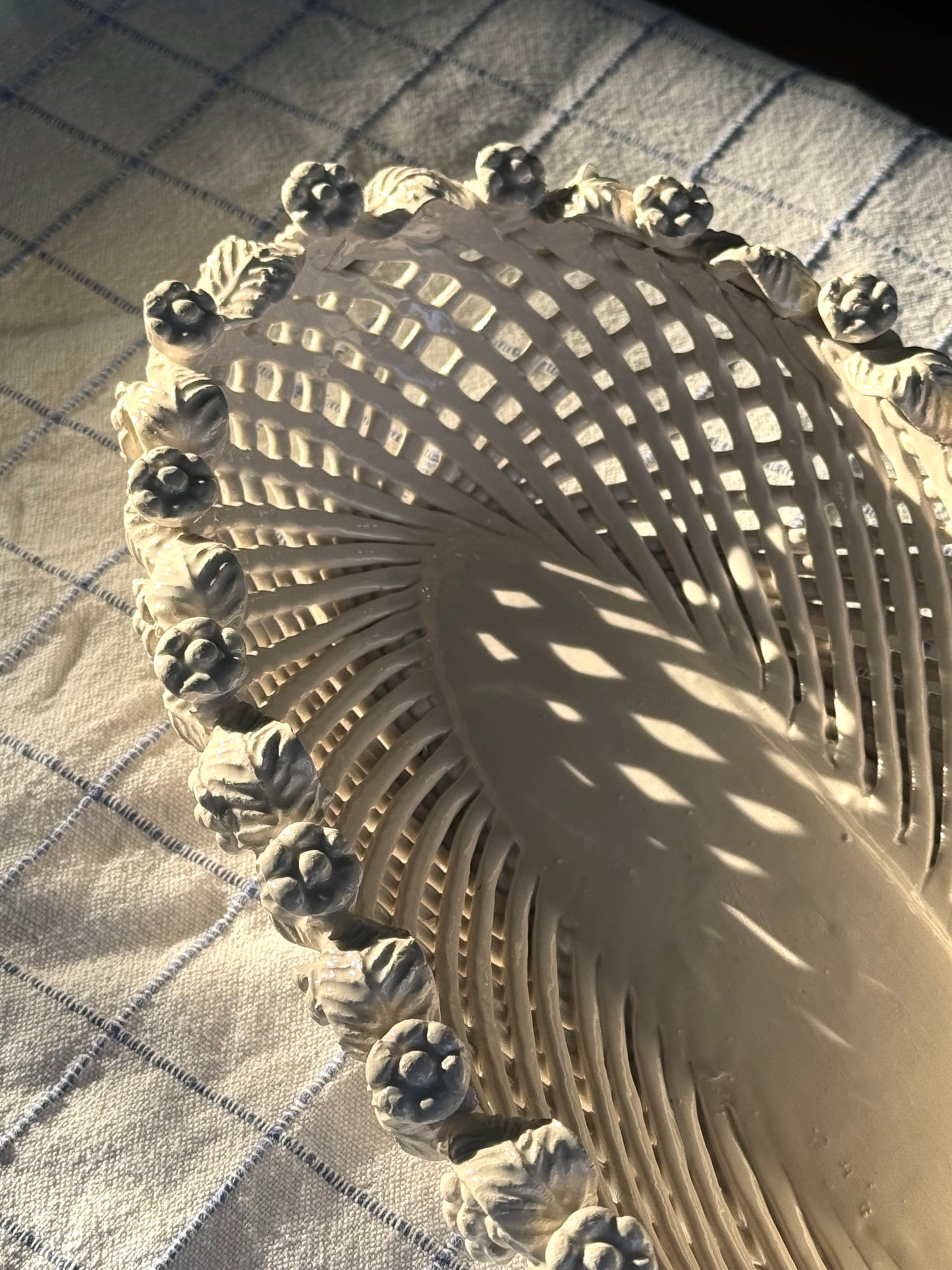 Handmade ceramic basket