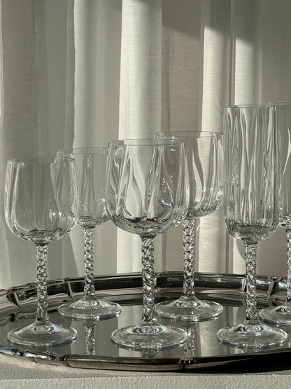 Swirling crystal glasses