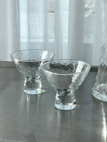 Structured cocktail glasses