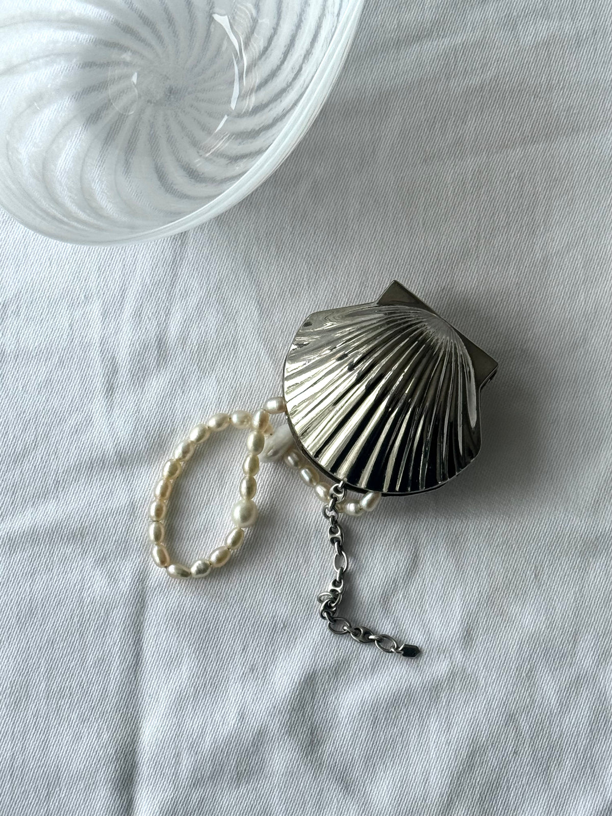 Silver plated clam
