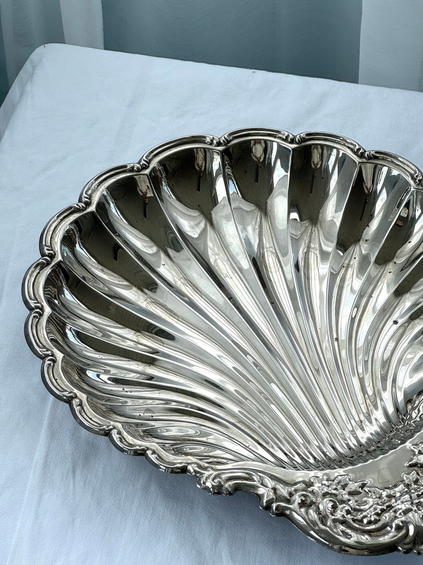 Silver plated clam dish