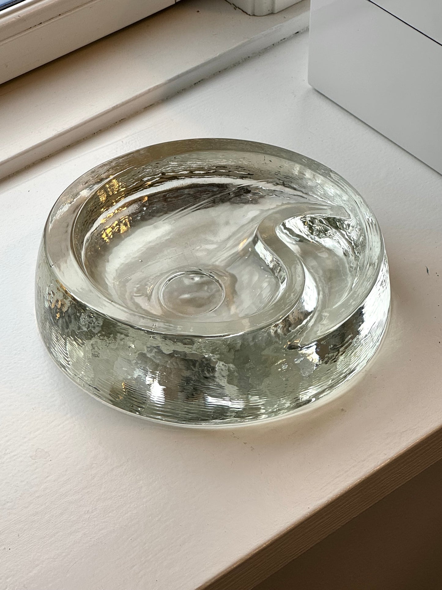 Heavy glass bowl