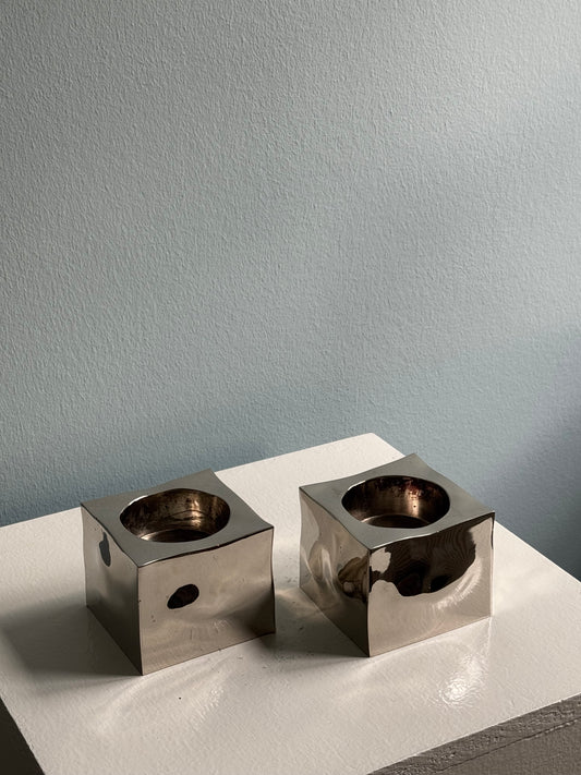 Silver plated candleholders