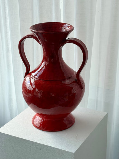 Red ceramic vase