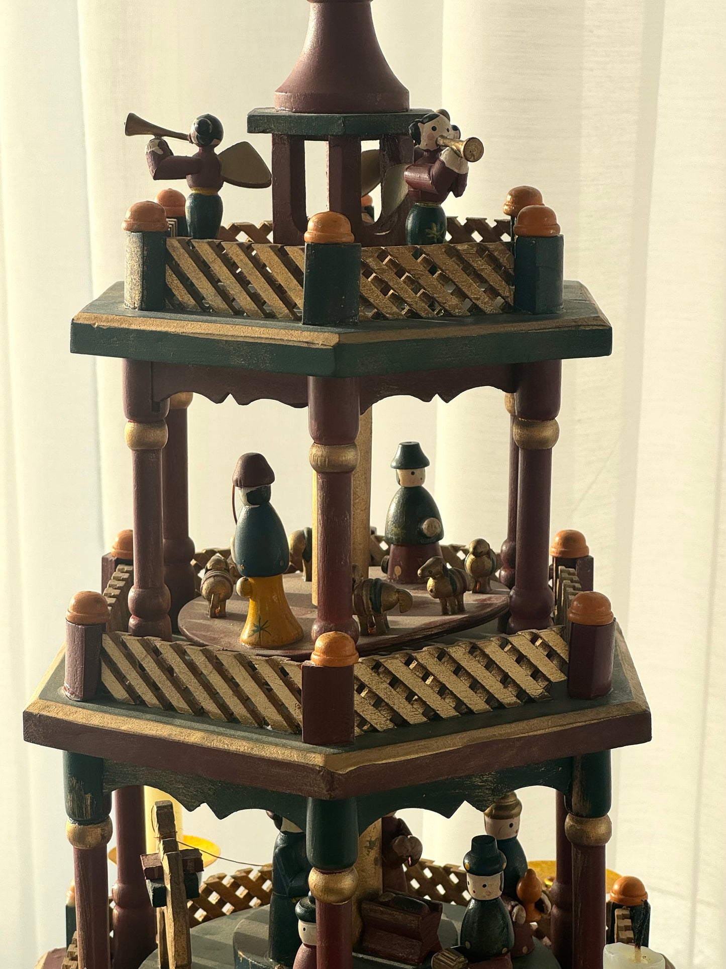Brown and green pyramid