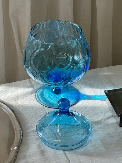 Blue glass bonbonniere