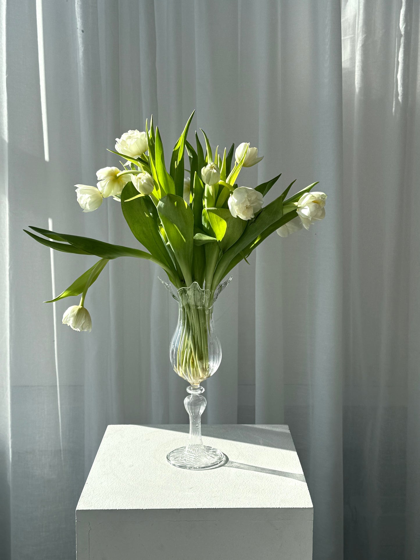 Tall Murano glass vase