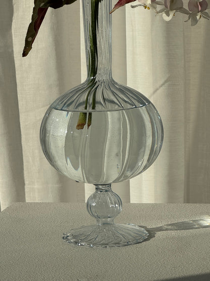 Swirling blue vase