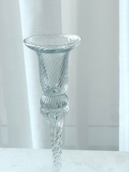 Swirling crystal candleholder