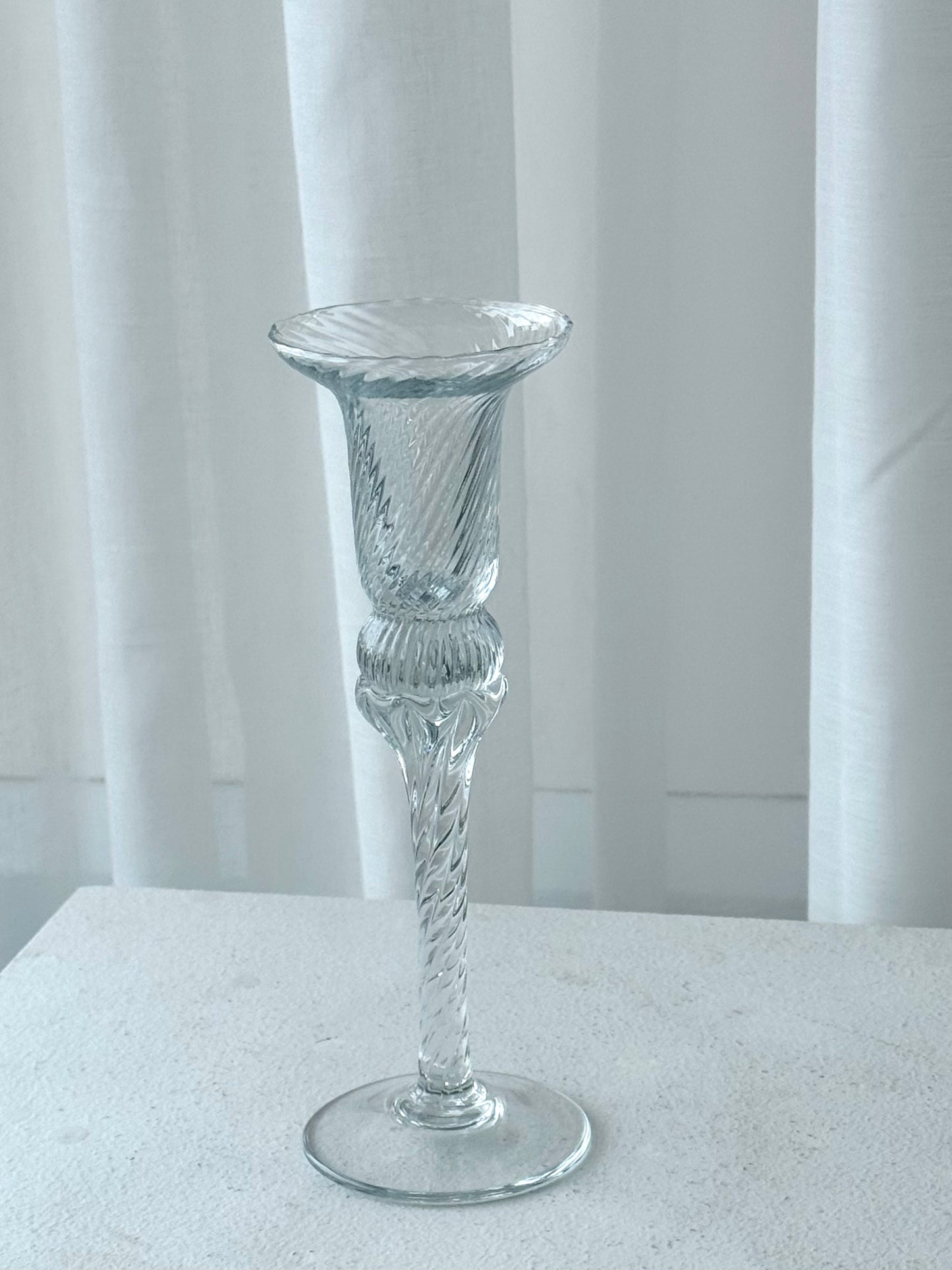 Swirling crystal candleholder