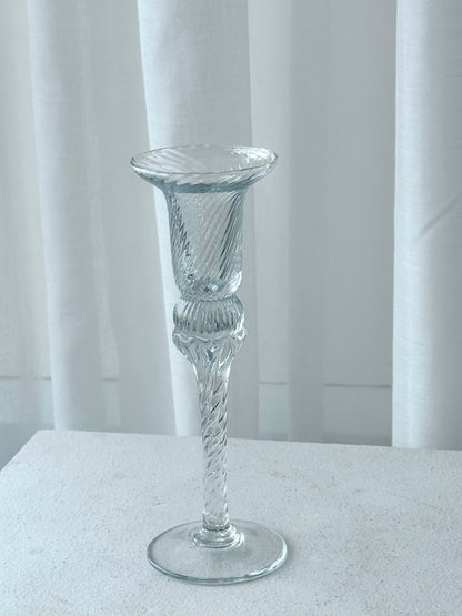Swirling crystal candleholder