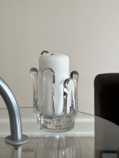 Glass candleholder