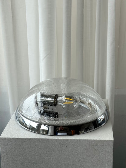 Chrome and glass lamp