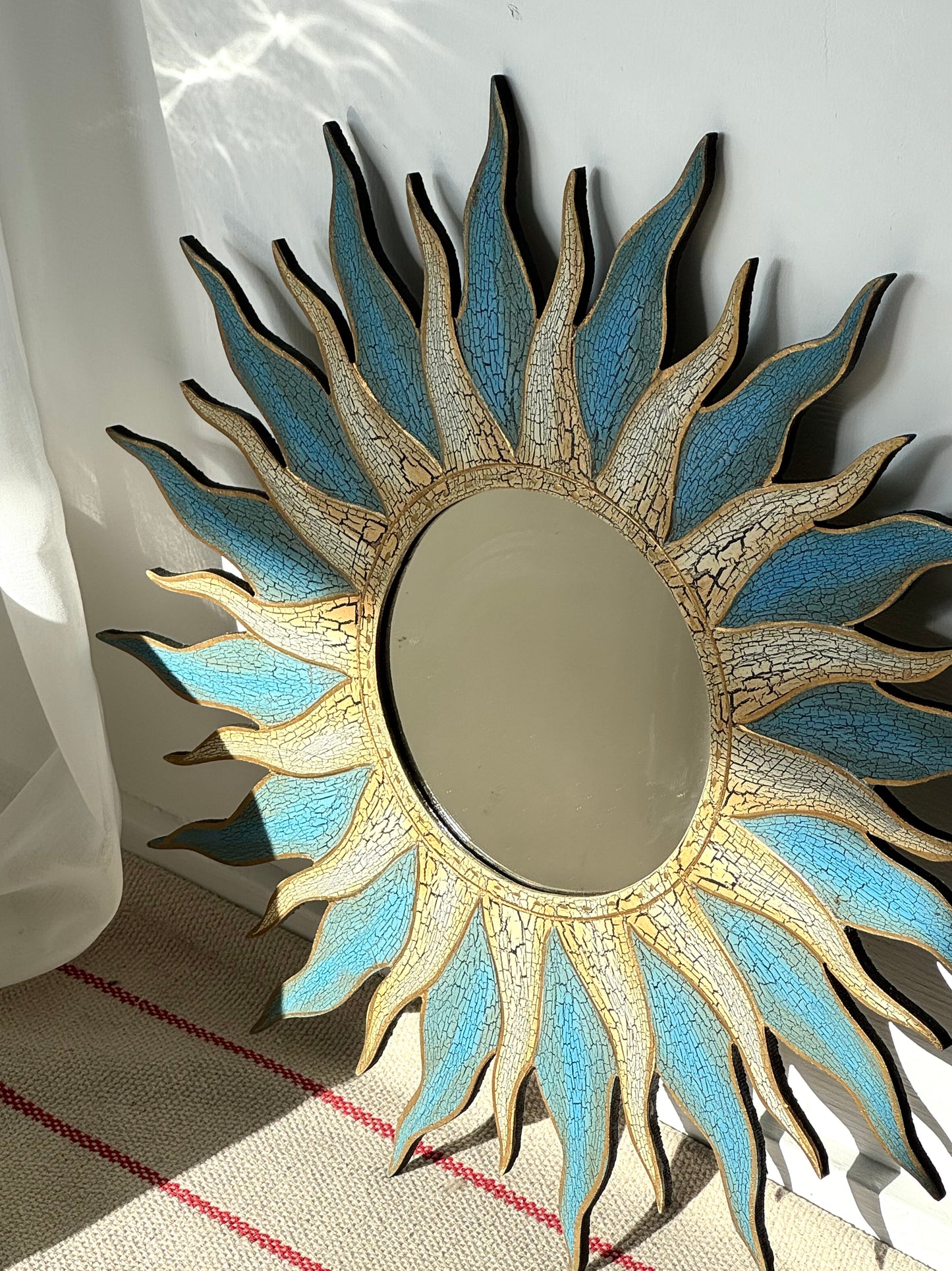 Wooden Sun mirror