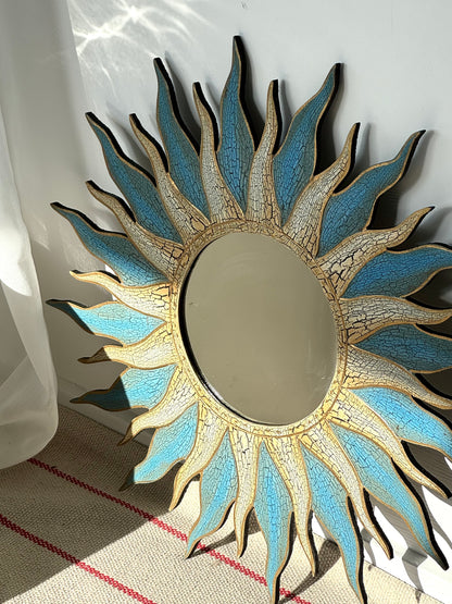 Wooden Sun mirror