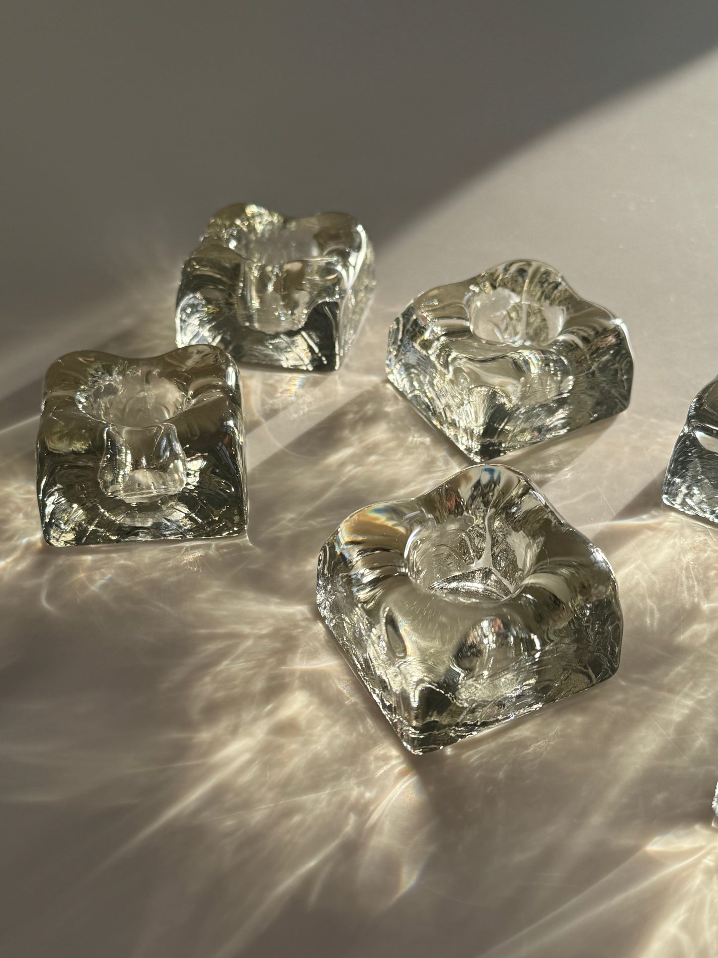 Glass candleholders