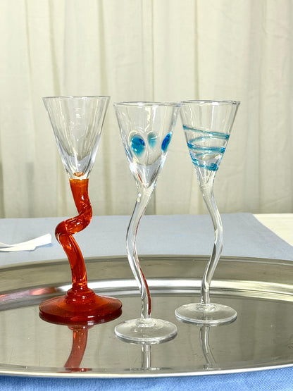Squiggle liqour glasses