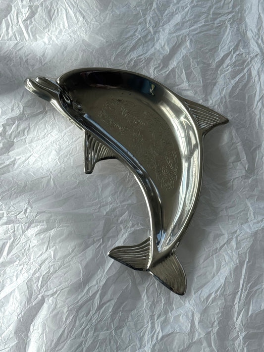 Silver plated dolphin bowl