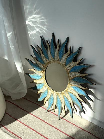 Wooden Sun mirror