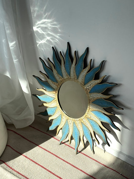 Wooden Sun mirror
