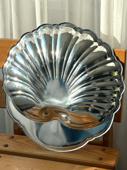 Silver plated clam dish