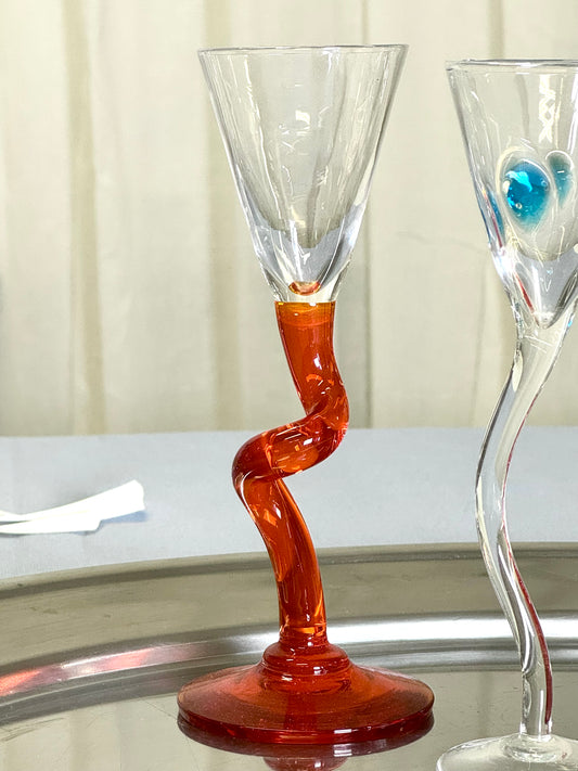 Squiggle liqour glasses