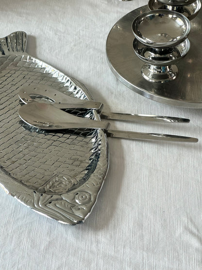 Steel salad servers