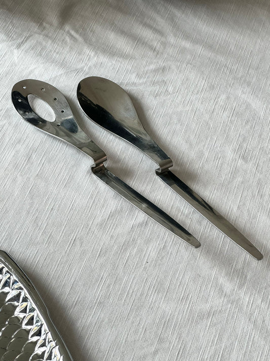Steel salad servers