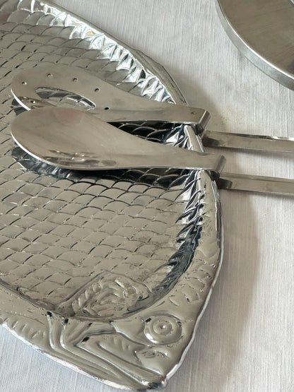Steel salad servers