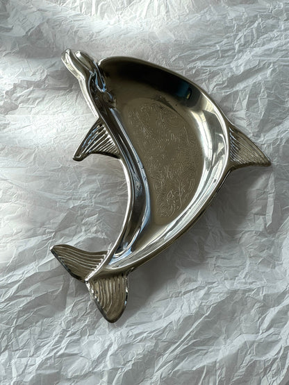 Silver plated dolphin bowl