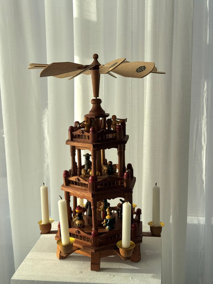Dark wooden pyramid