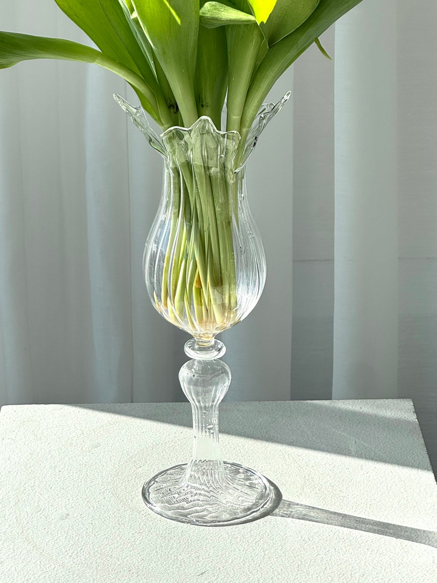 Tall Murano glass vase