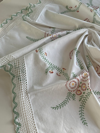 Green and Brown tablecloth