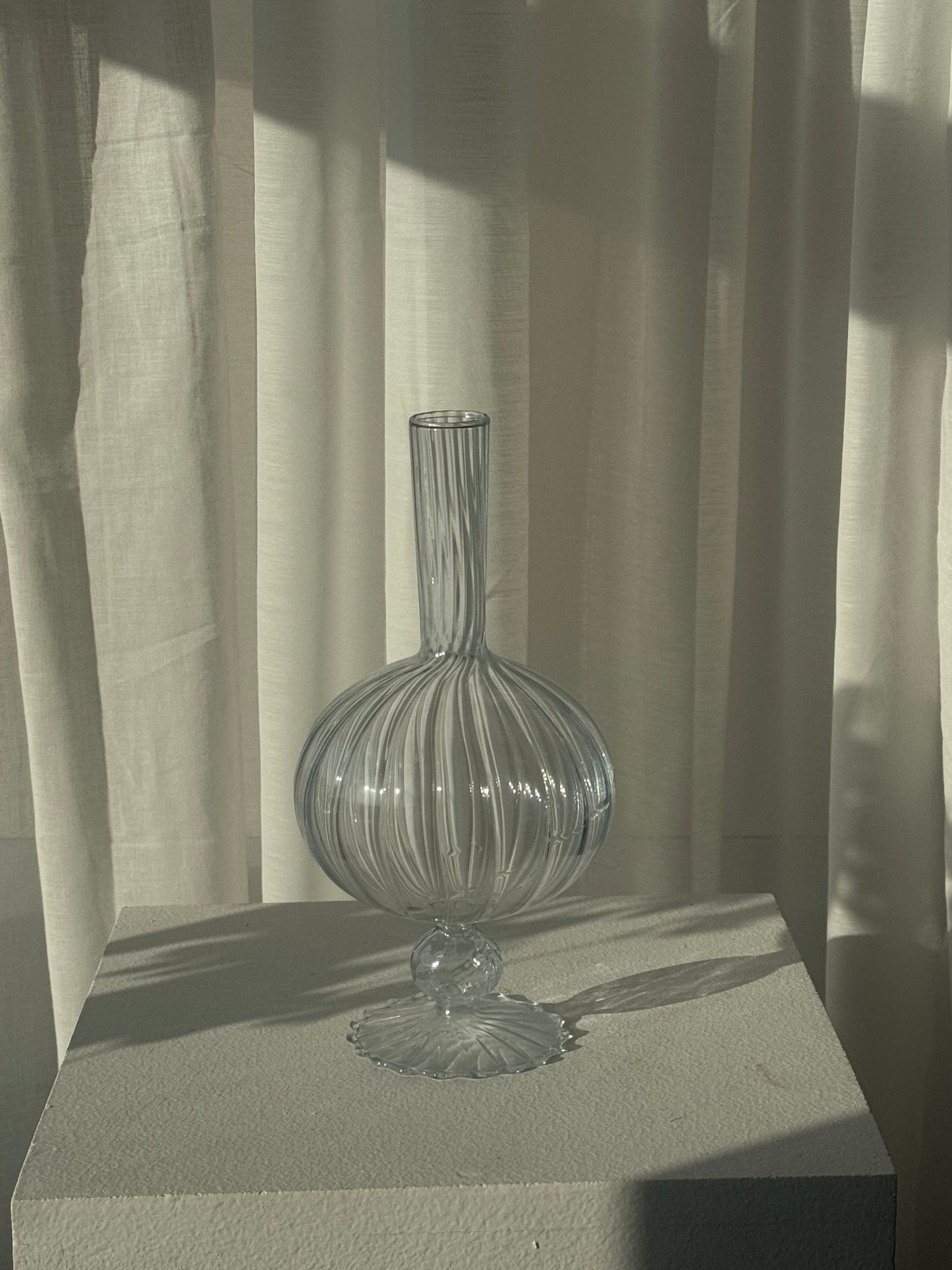 Swirling blue vase