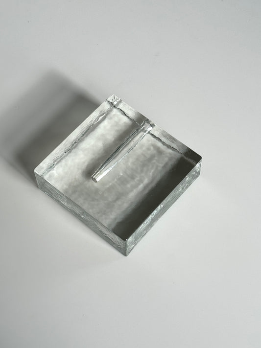 Square glass vase