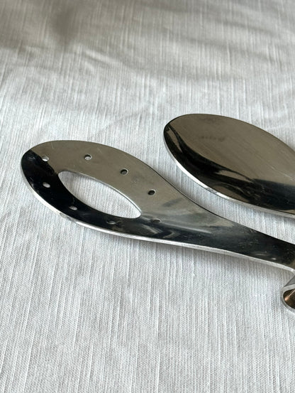 Steel salad servers