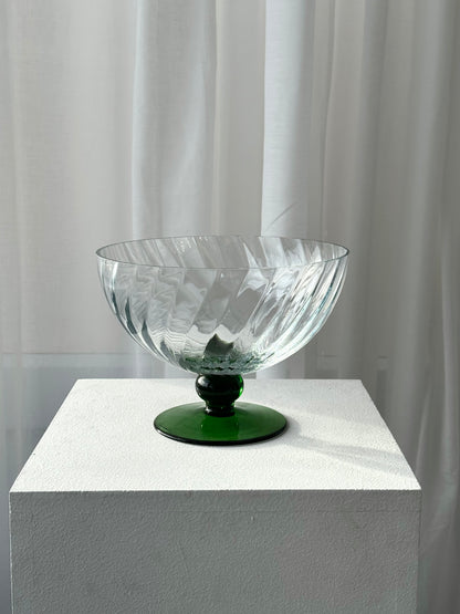 Swirling bowl on foot