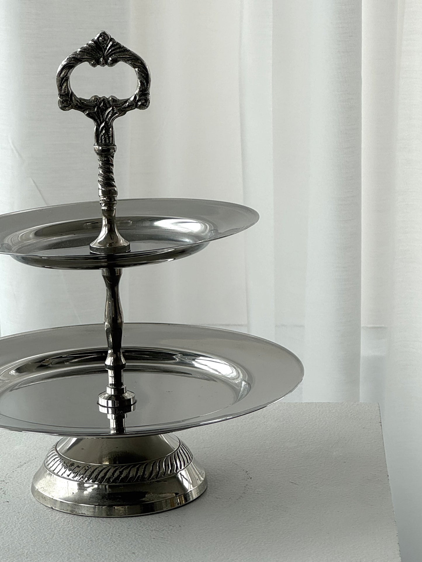 Silver plated etagere