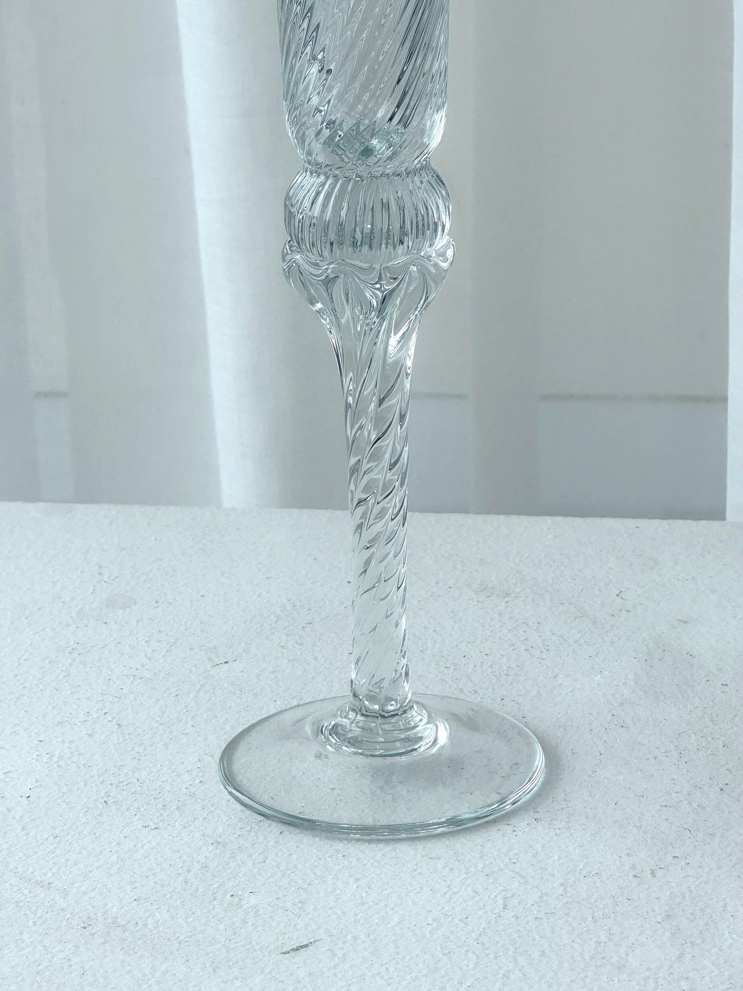 Swirling crystal candleholder