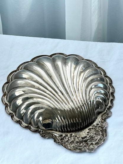 Silver plated clam dish