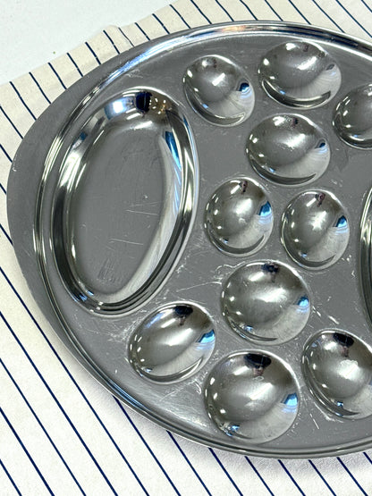 Steel serving dish