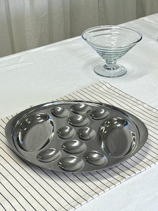 Steel serving dish