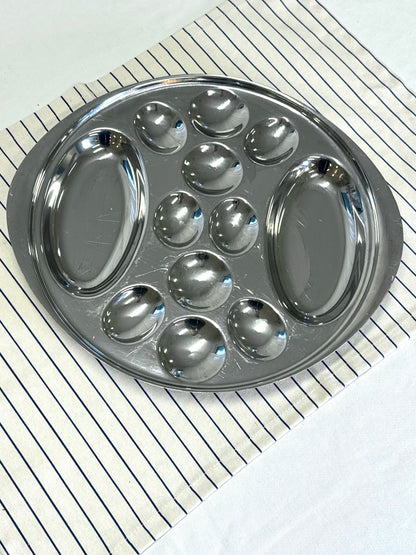 Steel serving dish