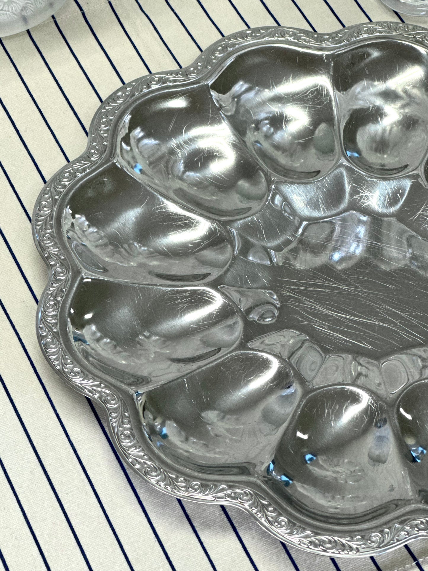 Steel serving dish