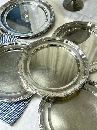Silver pleated plates