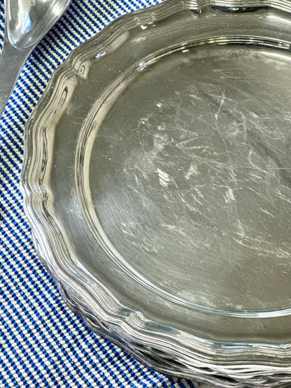Silver pleated plates