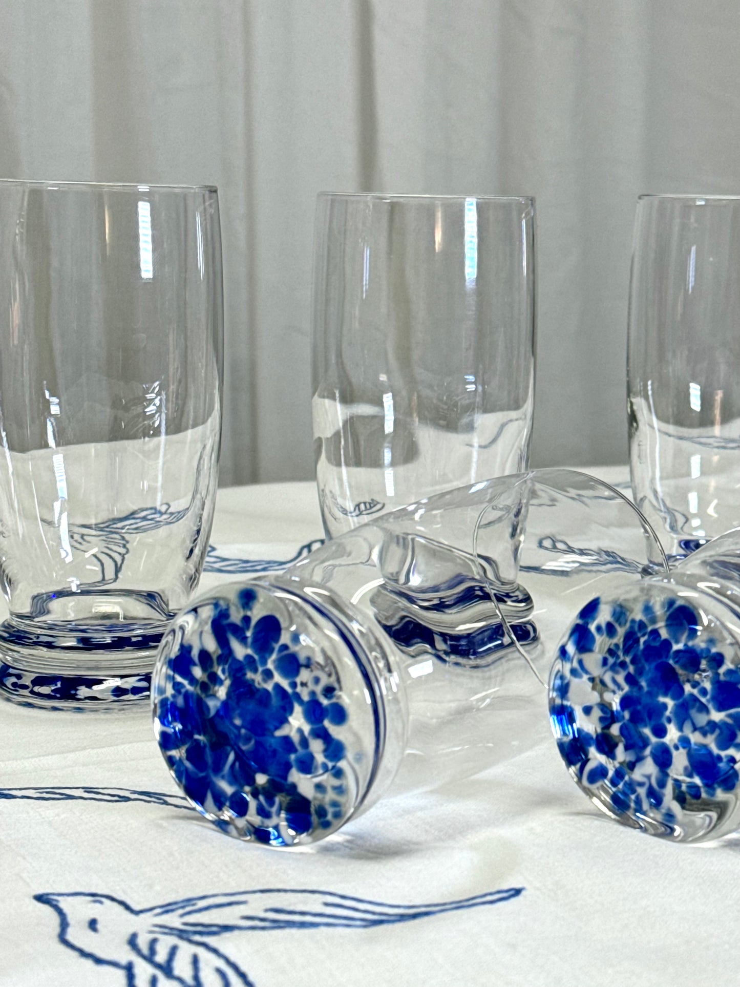 Blue spotted glasses